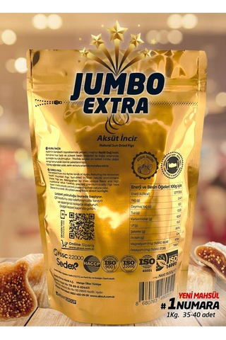 Jumbo Extra 1 Numara Kuru İncir 900g Gold Doypack 900 G
