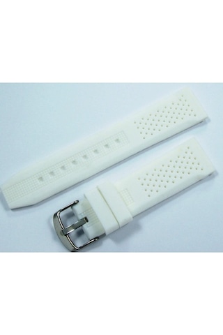 Lacost Model Silikon Saat Kordonu Beyaz 20Mm Slikon Saat Kayışı