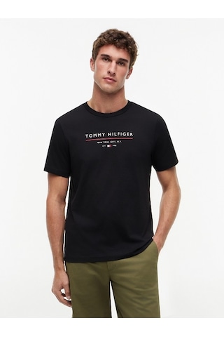 Tommy Hilfiger Brand Love New Rwb Reg Tee Erkek Siyah T-shirt - Mw0mw44359