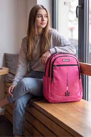 4 Bölmeli Ergonomik Okul Lise Üniversite Ve Günlük Çok Fonksiyonlu Geniş Hacimli Şehir Ve Seyaha... Pembe