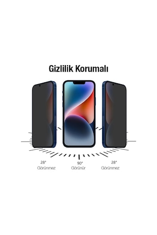 Ally İphone 14 Plus 6.7 3d Full Privacy Gizlilik Cam Ekran Koruyucu Anti-spy- 5775