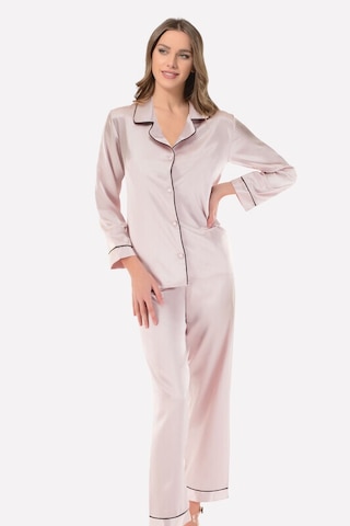 Nbb Kadın Pudra Saten Pijama Takımı 001