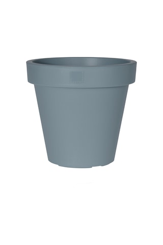 Gri Plastik Yuvarlak Saksı Çap 40 Cm Yükseklik 35 Cm