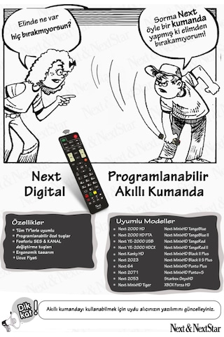 Uydupark Next Digital Programlanabilir Universal Akıllı Kumanda