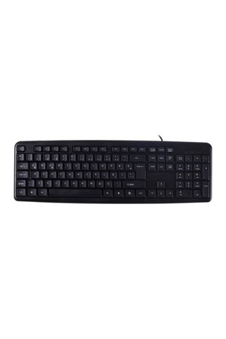 Tk-01 Kablolu Q Klavye Bilgisayar Ofis Klavyesi Usb Girişli Standart Klavye Siyah