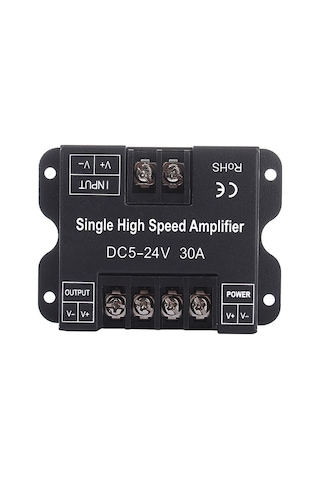 Yaleker Dc 5-24v 30a Tek Renk Led Şerit Sinyal Amplifikatörü, Pwm Algılayıcı, Alüminyum Kasa, 720w Çıkış, 3528/5050/5630/2835 Uyumlu