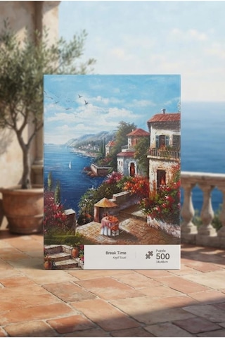 Akdeniz Kıyısında Huzurlu Bir Mola Keyf Saati 500 Parça Eğitici Öğretici Puzzle