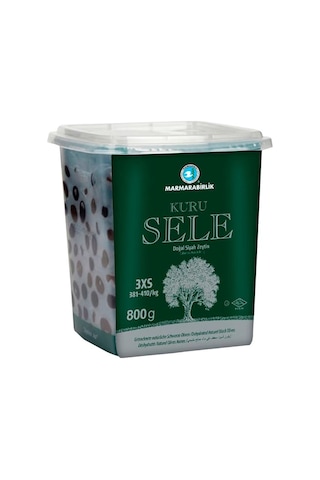 Marmarabirlik Doğal Kuru Sele 381-410 KB 3XS Siyah Zeytin Kutu 800 G
