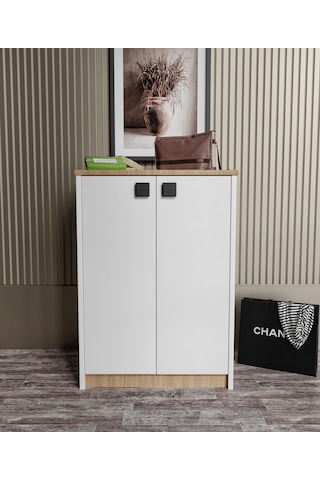 Afilli Ayakkabılık Ve Çok Amaçlı Dolap Tamamı Mdf Beyaz Garden Me Beyaz - Garden - Meşe