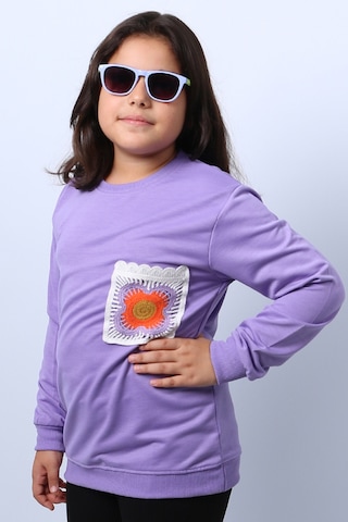 Kız Çocuk Sweat Ribanalı Cepli C43 LİLA