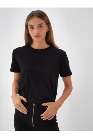 Xint Siyah Modal Dokulu Regular Fit Tişört 602376