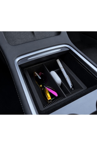 Tesla Model Y Juniper Orta Konsol Organizer Hediyeli Siyah