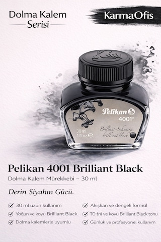 4001 Brilliant Black Dolma Kalem Mürekkebi 30 Ml Derin Siyah Diğer