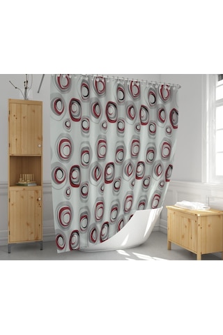 Banyo Perdesi 1 x 110 x 200 Tek Kanat Duş Perdesi Halkalı Duşakabin Perdesi 4954 Karma Çok Renkli