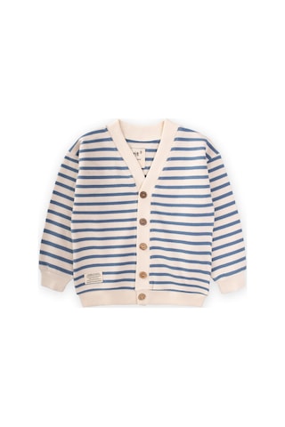 Cigit Çizgili Hırka 2-10 Yaş İndigo Mavi İndigo