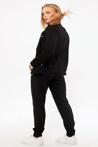 Trendhill Siyah Kadın İkiiplik Büyük Beden Eşofman Takım Edy5532b Siyah