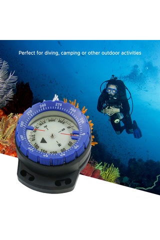 Neevoyu 50 Metre Su Altı Dalış Pusulası - Işıklı, Su Geçirmez, Esnek Kordonlu Outdoor Navigasyon Aracı Mavi