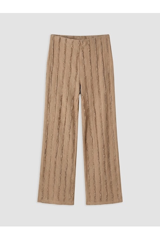 Lcw Comfort Bej Beli Lastikli Dokulu Kadın Pantolon