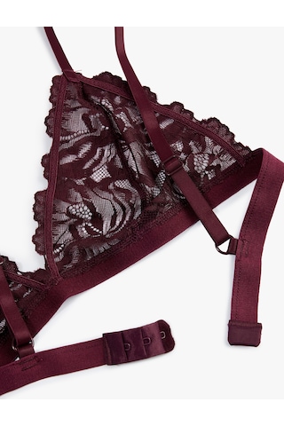 Koton Balensiz Dolgusuz Dantel Detaylı Sütyen Bordo 6wlk10145mk Bordo