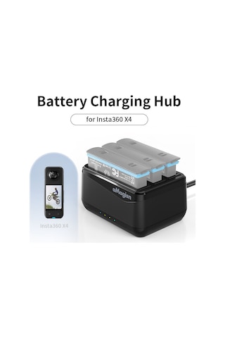 Amagisn Ad12 Panoramik Kamera Pil Şarj Cihazı 3 Yuvalı Siyah