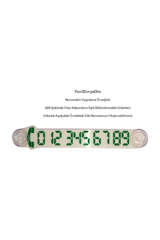 Cama Vantuzlu Oto Araç İçi Telefon Numaratör,telefon No Gösterici Beyaz-yeşil Ydnmr026