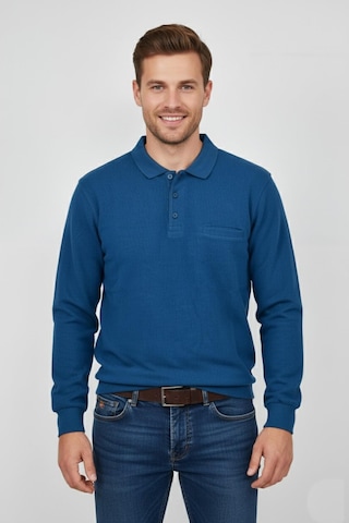Baglan Erkek Polo Yaka Cepli Selanik Sweatshirt Regular Kalıp Bgl-st04872 PETROL