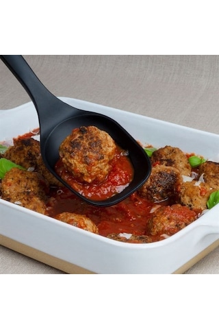 Lurch - Platin Silikon Servis Kaşığı 33,5 Cm Siyah - Yanmaz, Yapışmaz, Bükülmez, Çizmez, Tat Ve Koku Bırakmaz - 240614