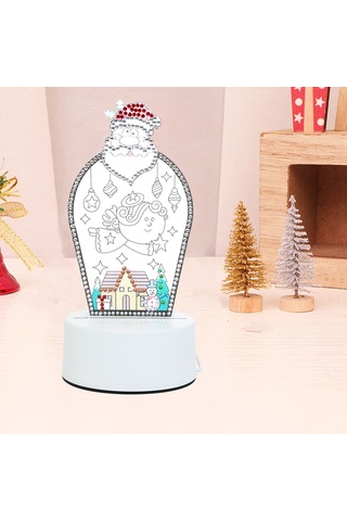 Skycity Noel Dıy El Yapımı Parlak Işıklı Pırlanta Tablo, 3 Farklı Desenli Led Gece Lambası, Hediye Önerisi Diğer