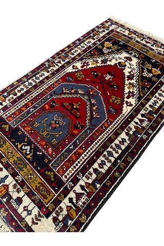 El Dokuma Sıfır Yahyalı Seccade 94x160 Kırmızı Kök Boya Namazlık
