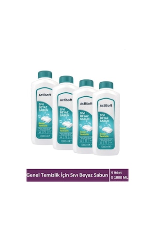 Sıvı Beyaz Sabun Yüzey Temizleyici 1000 Ml X 4 Adet 4'lü Set Sıvı Beyaz Sabun Yüzey Temizleyici 1000 Ml X 4 Adet 4'lü Set