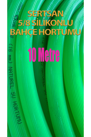 Silikonlu Bahçe Hortumu 5/8 Yeşil Renk 10 Metre