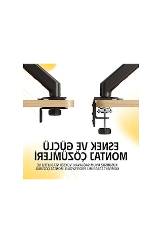 Çift Kol Amortisörlü Monitör Standı, 17-32 İnch Uyumlu