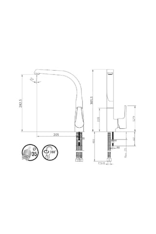 Penta Aren 2315 Evye Bataryası Krom 35 MM