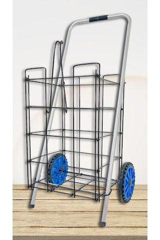 Safir Serisi - Kalın Telli Pazar Arabası - Katlanabilir, Tekerlekli, Alışveriş, Market Arabası