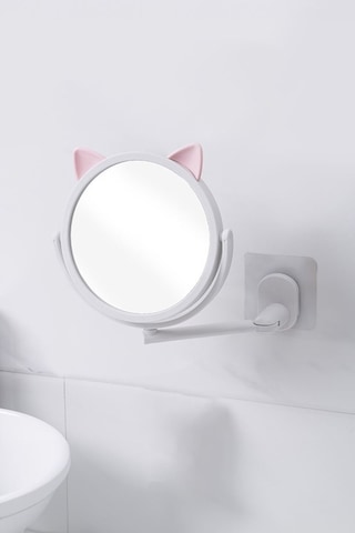 Beyaz Kedi Tasarım Plastik Banyo Duvar Aynası Cin715by Beyaz