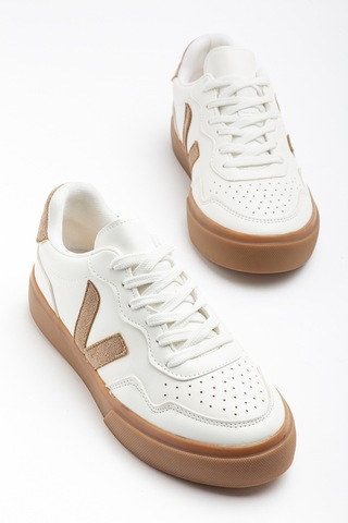 Daxtors Anka Günlük Ortopedik Kadın Sneaker Spor Ayakkabı Taba