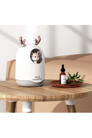 300ml Ultrasonik Hava Nemlendirici Sessiz Usb Şarjlı Serin Buharlı Led Işıklı Aromaterapi Humidifier