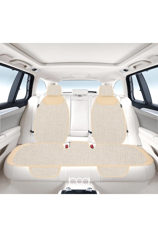 Bod Keten Terletmez Oto Koltuk Minderi Seti Koltuk Koruma Kılıfı Yalı Serisi Ön Arka Set Bej