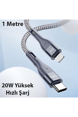 Duzzona A1 20w Type-c To Apple iPhone Uyumlu Lightning Ultra Hızlı Şarj Ve Data Kablosu 1m