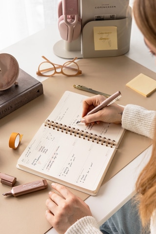 A5 Spiralli Süresiz Planlayıcı Ajanda - Bej Bej