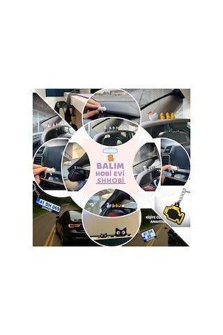 4 Parça Sevimli Penguen Ailesi Dikiz Aynası Süsü - Ayna Süsü Araba Süsü Torpido Süsü Oto Aksesuar