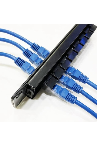 Cat6 8 Port Geçişli Ağ Paneli 1u Kabin Ve Duvar Montajlı