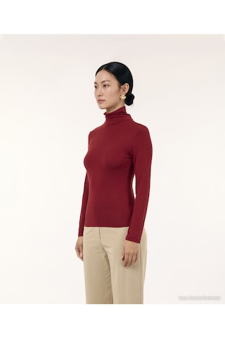 Yargıcı Regular Balıkçı Yaka Uzun Kol T-shirt 26kkts9036x 043 Kırmızı