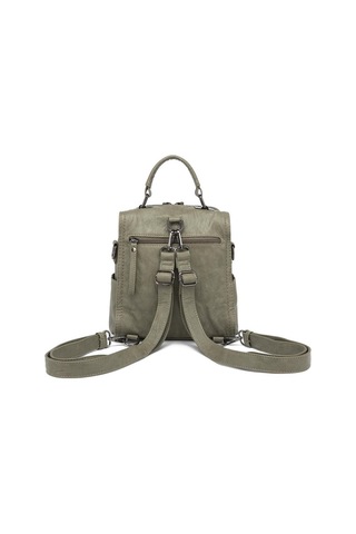 Yıkama Deri Sırt Askılı Kadın Çantası 21k Barcelona 1915 Yeşil