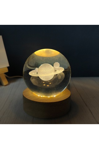 Xiyyadms Nurluce 6cm Usb Işıklı Güneş Sistemi Kristal Top, Dimmable Fonksiyonlu Gece Lambası, Hediye Özel Diğer