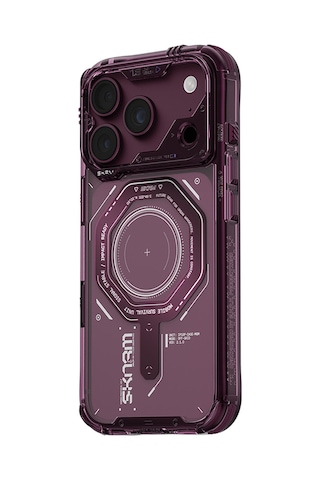 Apple Uyumlu iPhone 18 Pro Max Uyumlu Kılıf Skinarma M-safe Şarj Özellikli Airbag Tasarımlı Magma Kapak Bordo