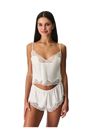 Penti Kırık Beyaz Chiffon Lace Dantel Atlet