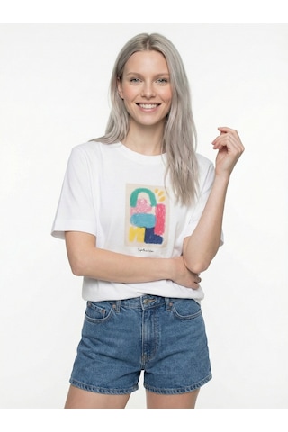 LOFT Loose Fit Kadın Tshirt K.kol Lf2042618 Q1.v1 Beyaz