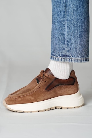 Shoetyle - Vizon Hakiki Süet Bağcıklı Erkek Günlük Ayakkabı 115-k525-1323 Vizon