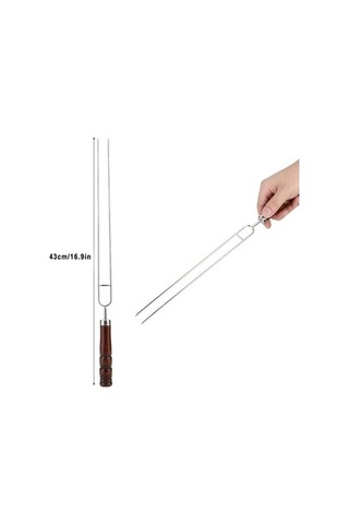 Bloomnest Paslanmaz Şişler & Çatallar - 4'lü, Renkli, Barbekü Seti, Çok Renkli Çok Renkli